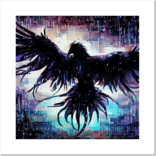 Goth Raven pixel art Posters and Art